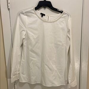 Talbots White Blouse with Classic Long Sleeves
